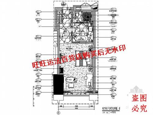 商务酒店k1r房型客房装修施工cad图纸室内设计装修dwg图